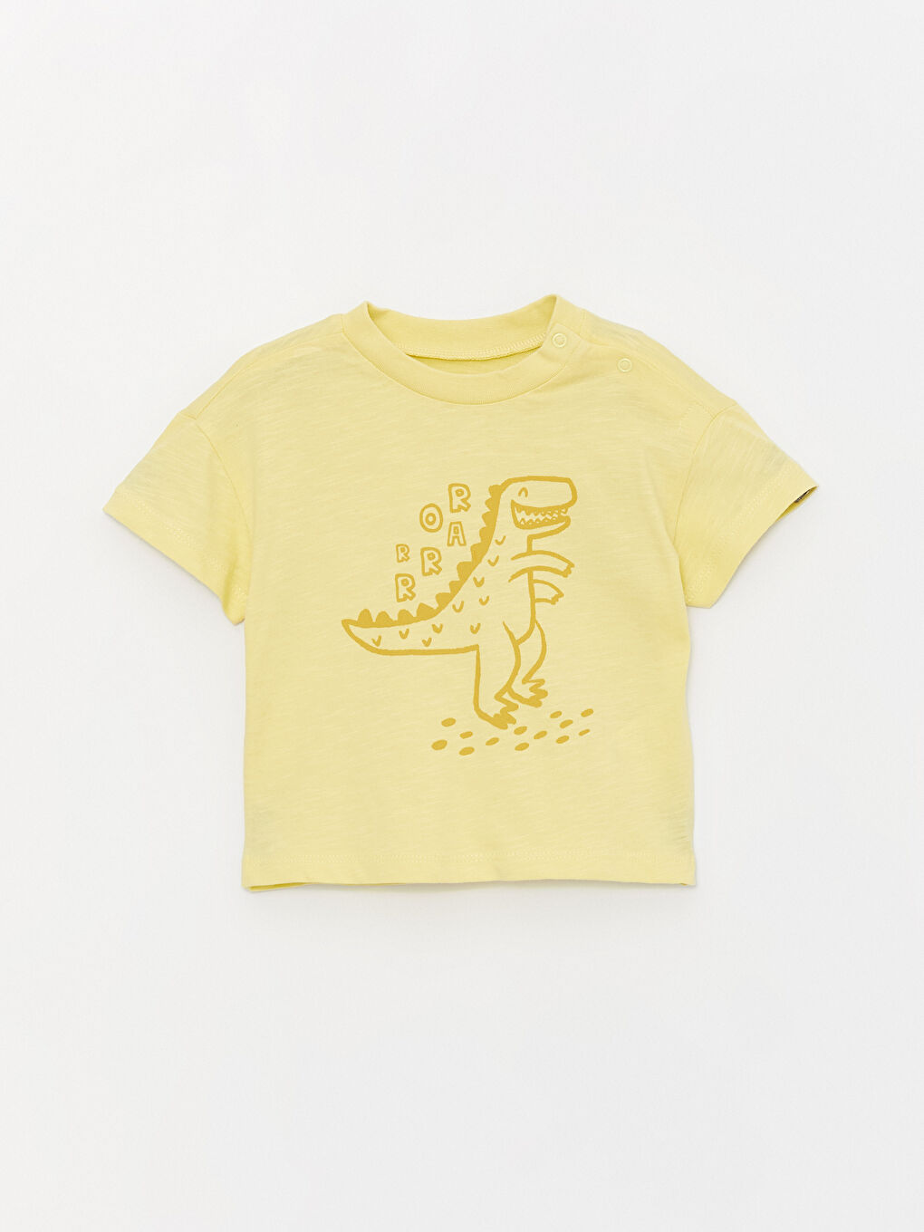 Sarı Bisiklet Yaka Kısa Kollu Erkek Bebek Tişört ve Pantolon 2'li Takım-1