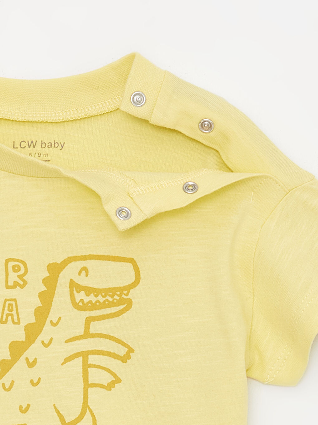 Sarı Bisiklet Yaka Kısa Kollu Erkek Bebek Tişört ve Pantolon 2'li Takım-2
