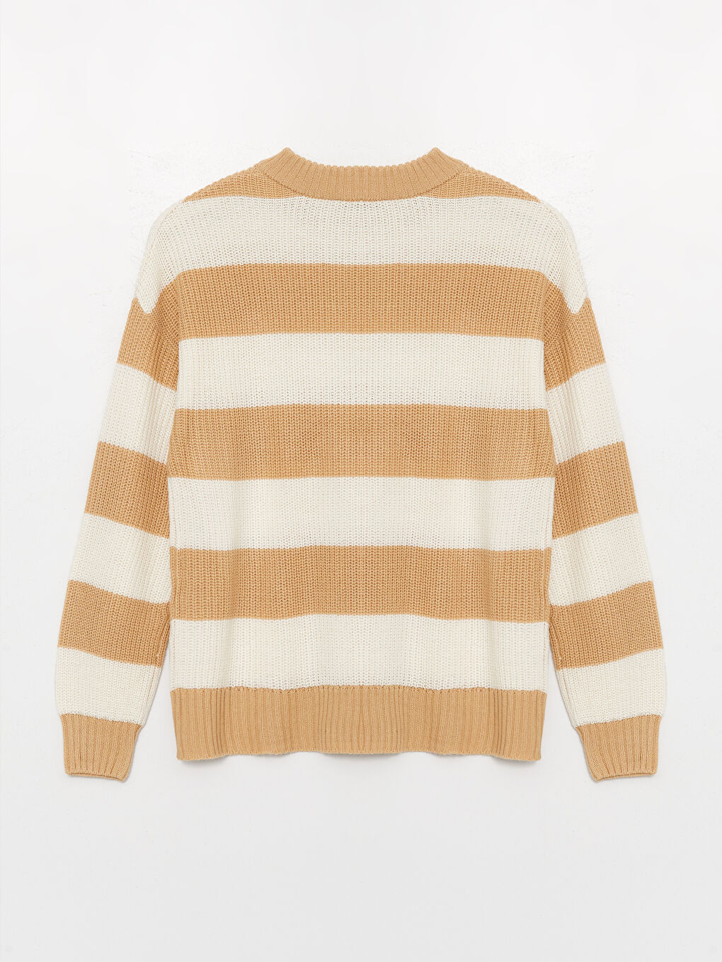 Crew Neck Striped Long Sleeve Women's Knitwear Sweater-6