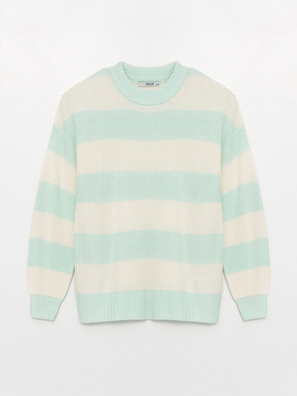 Crew Neck Striped Long Sleeve Women's Knitwear Sweater-5