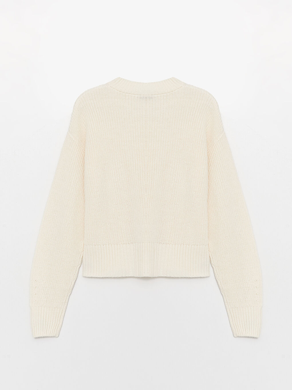 Pull-over en Tricot à Col Rond à Motifs Manches Longues pour Femmes-6