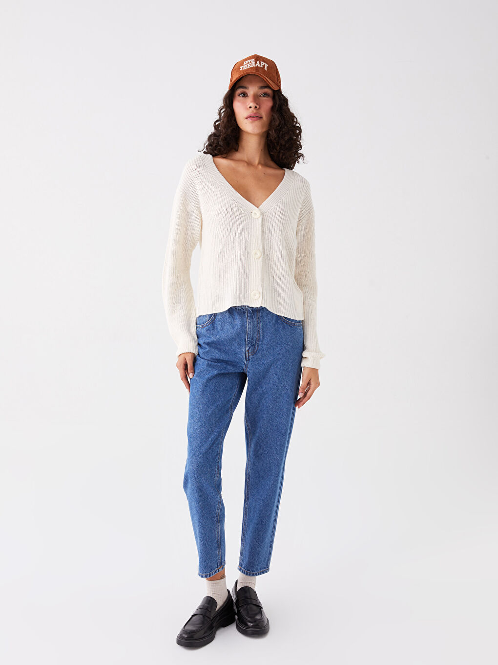 V Neck Women's Knitwear Cardigan -W3H459Z8-QB3
