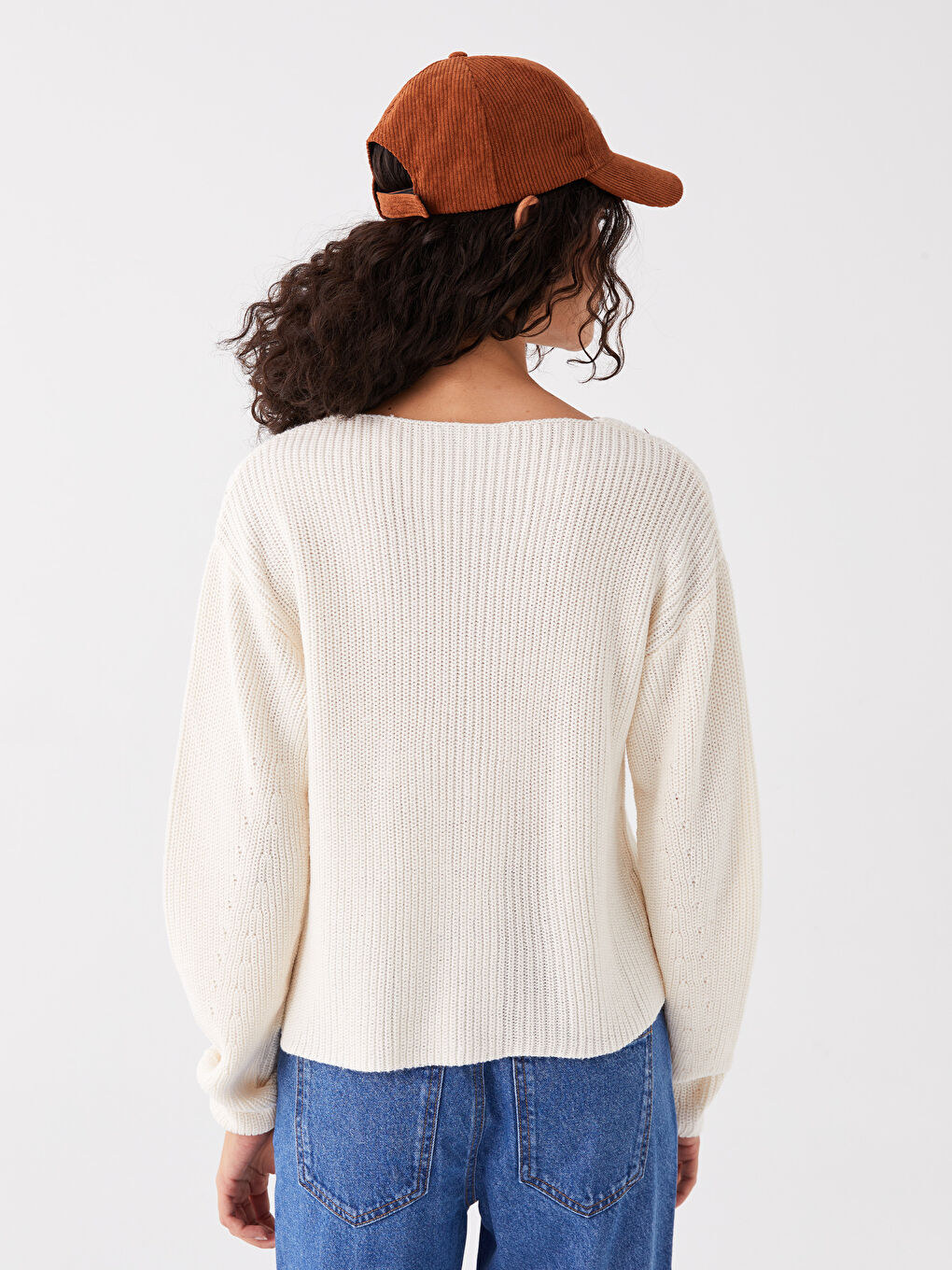 V Neck Women's Knitwear Cardigan -W3H459Z8-QB3