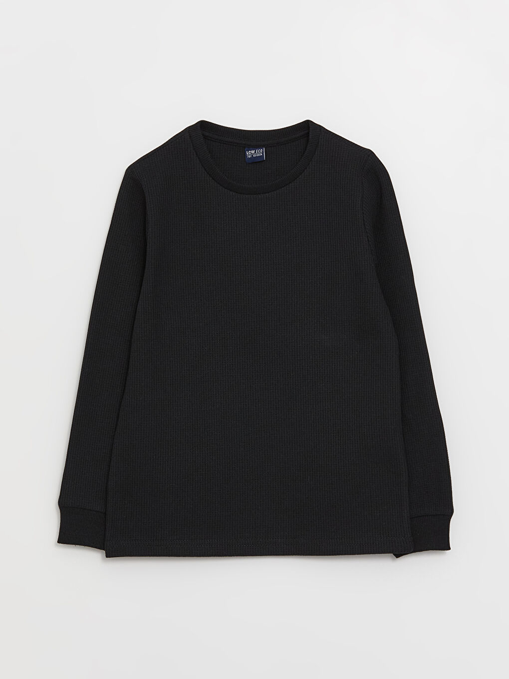 Siyah Bisiklet Yaka Uzun Kollu Erkek Çocuk Tişört