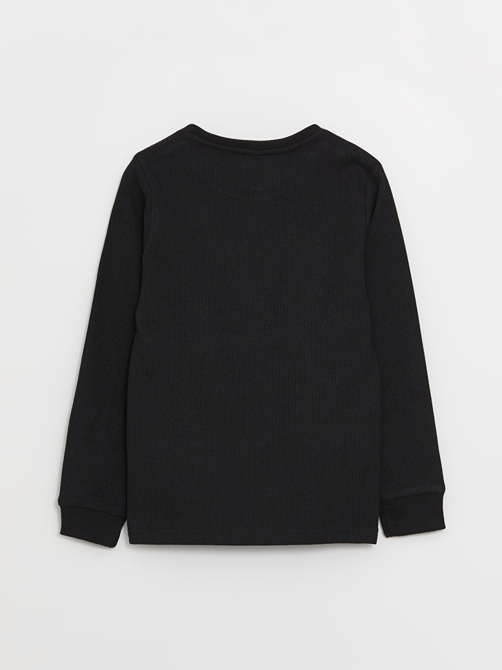 Siyah Bisiklet Yaka Uzun Kollu Erkek Çocuk Tişört-1