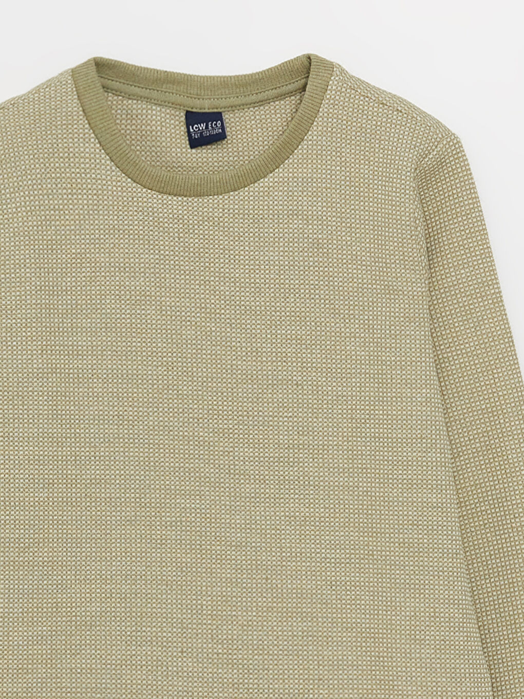 Haki Bisiklet Yaka Uzun Kollu Erkek Çocuk Tişört-5