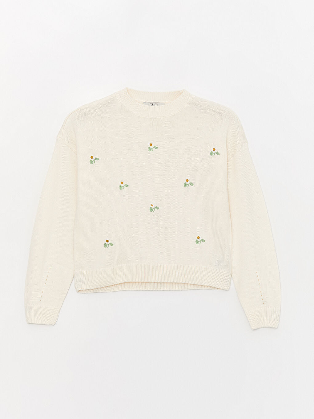 Crew Neck Embroidered Women's Knitwear Sweater-5