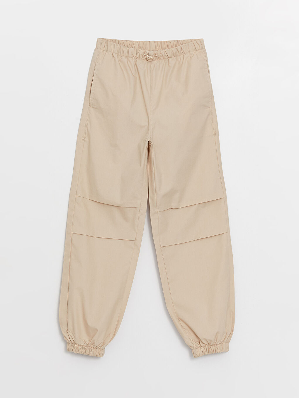 Bej Beli Lastikli Basic Kız Çocuk Pantolon