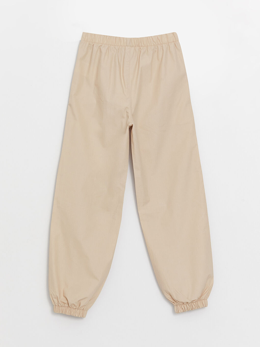 Bej Beli Lastikli Basic Kız Çocuk Pantolon-1