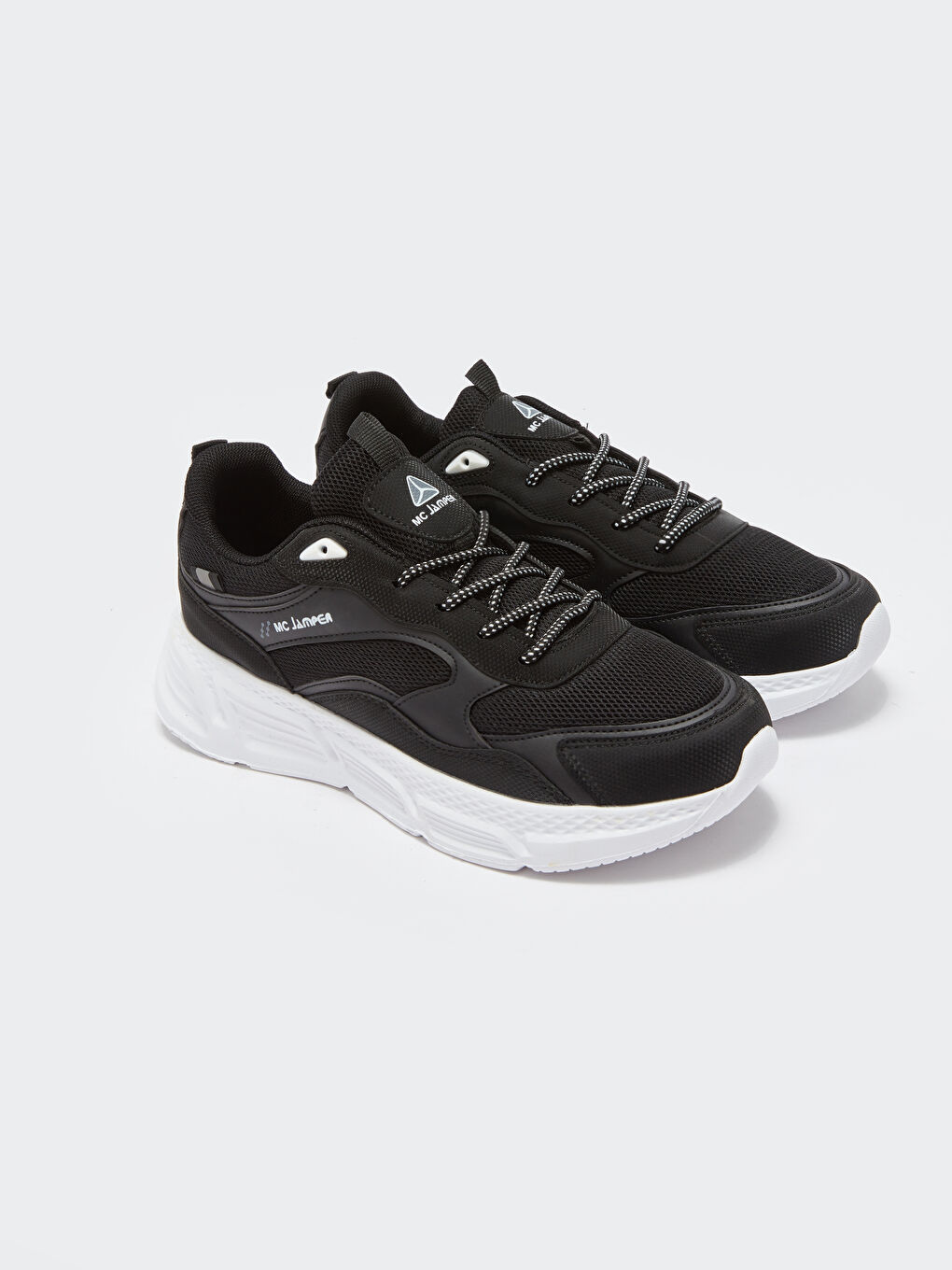 Siyah Bağcıklı Baskılı Erkek Aktif Spor Ayakkabı