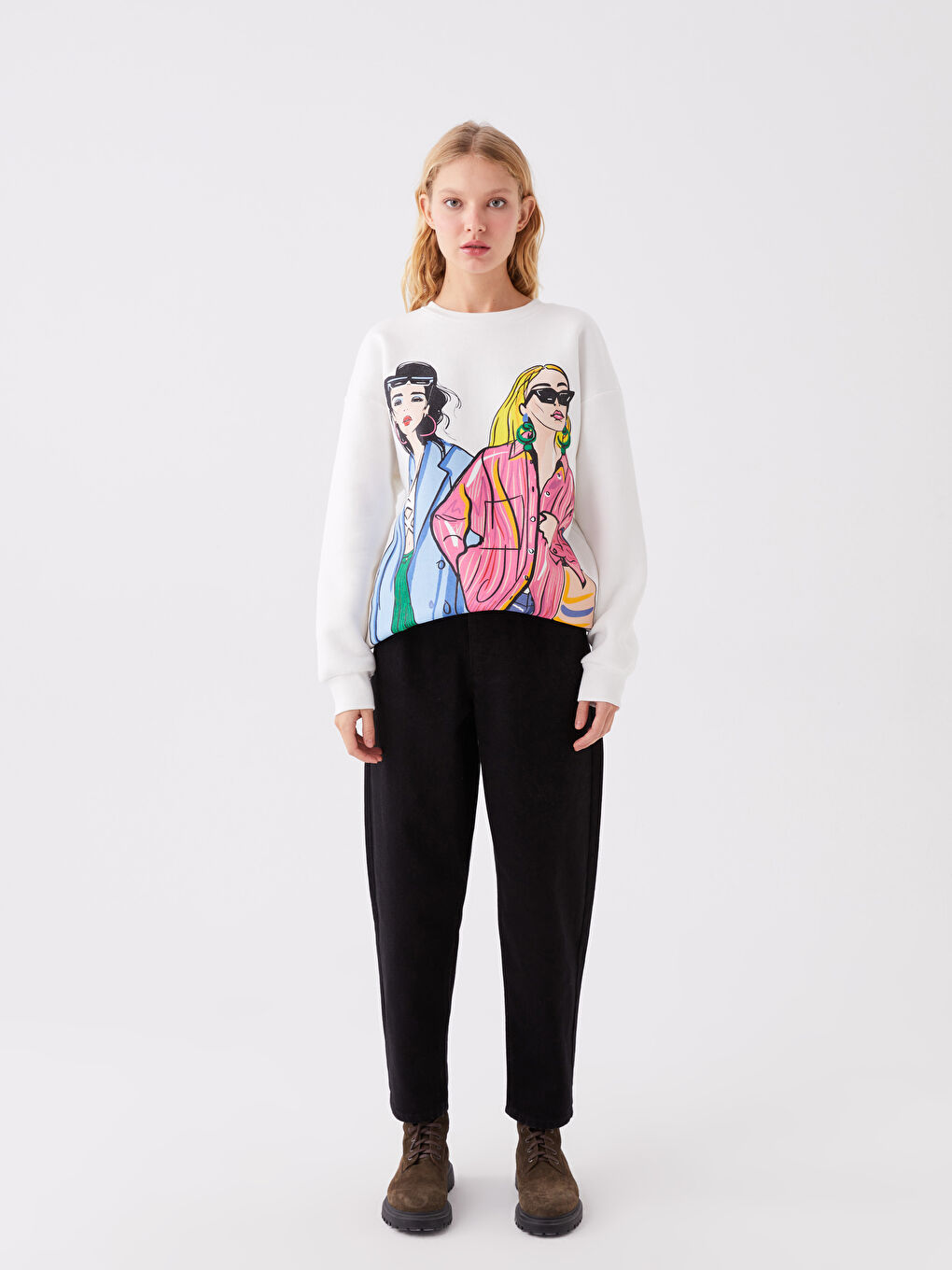 Τζιν Γυναικεία Με Ελαστική Μέση Και Χαλαρή Εφαρμογή-1