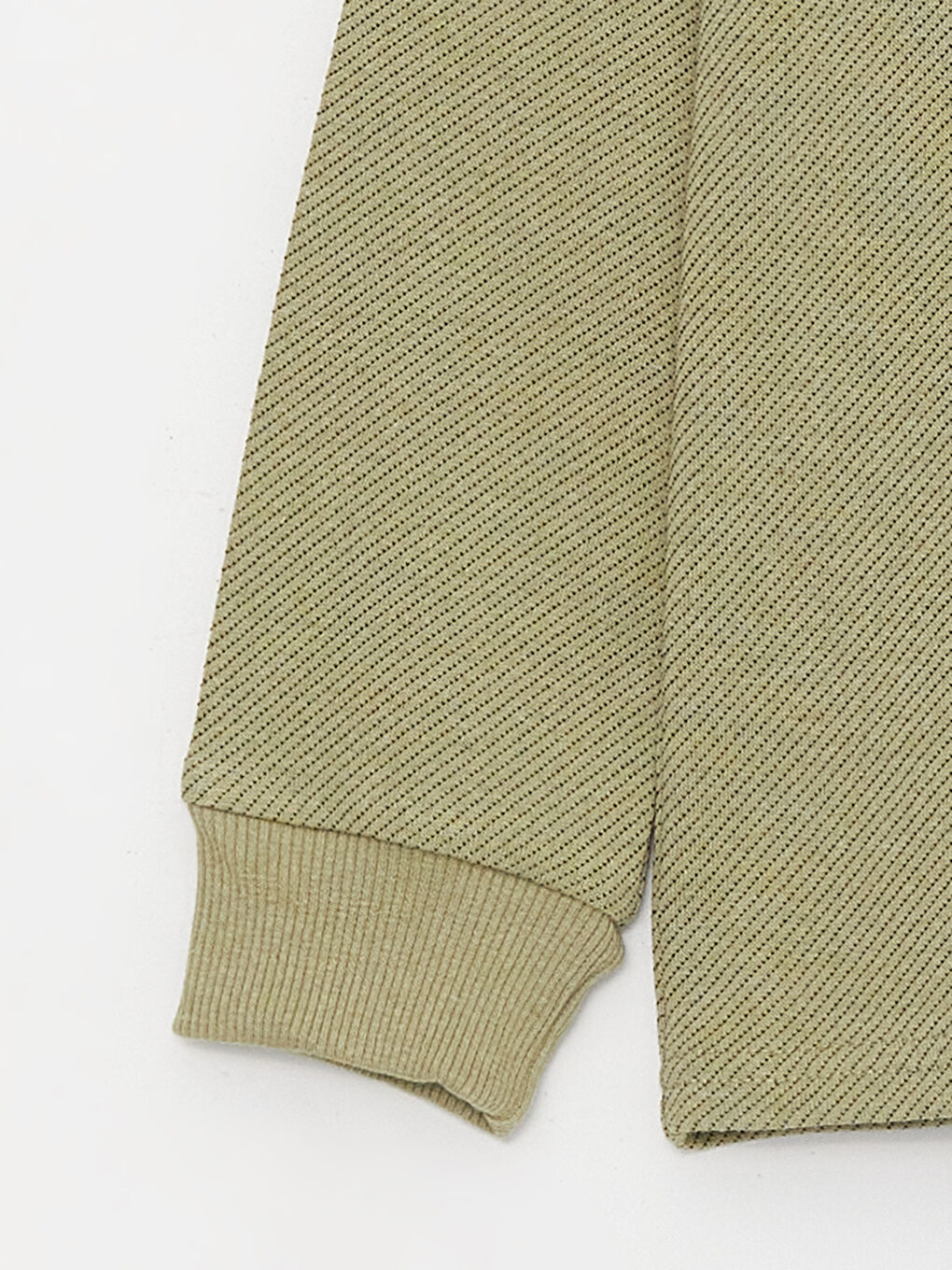 Haki Bisiklet Yaka Baskılı Uzun Kollu Erkek Çocuk Tişört-2