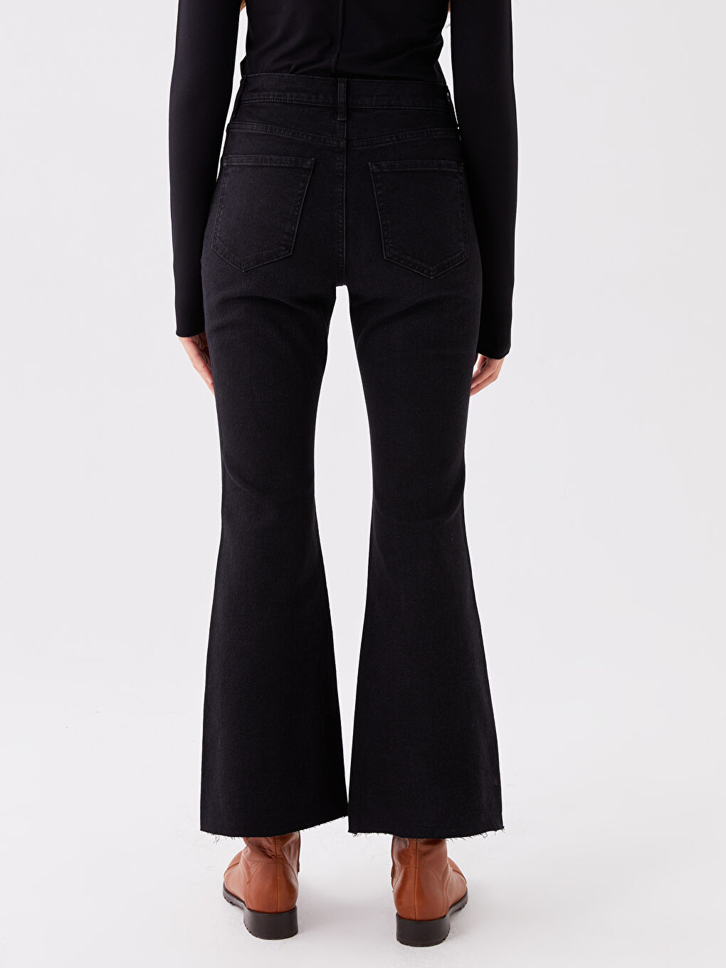 Siyah Mars Flare Kadın Jean Pantolon-3