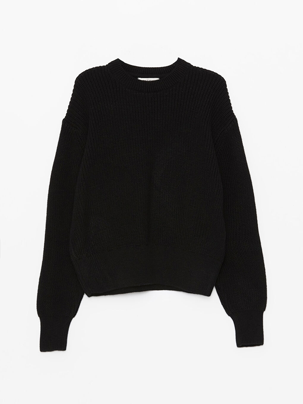 Pull-over en Tricot Uni à Col Rond et Manches Longues pour Femmes-6