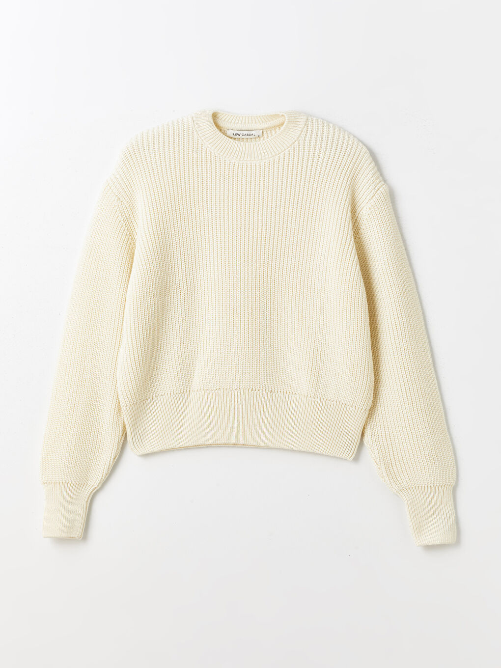 سترة تريكو سادة بياقة دائرية وأكمام طويلة للسيدات-6