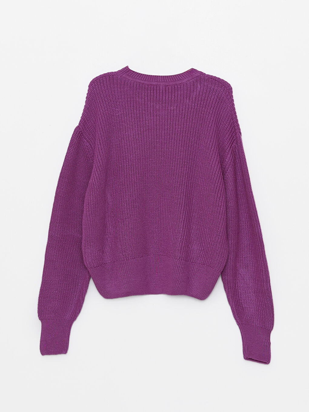 سترة تريكو سادة بياقة دائرية وأكمام طويلة للسيدات-7