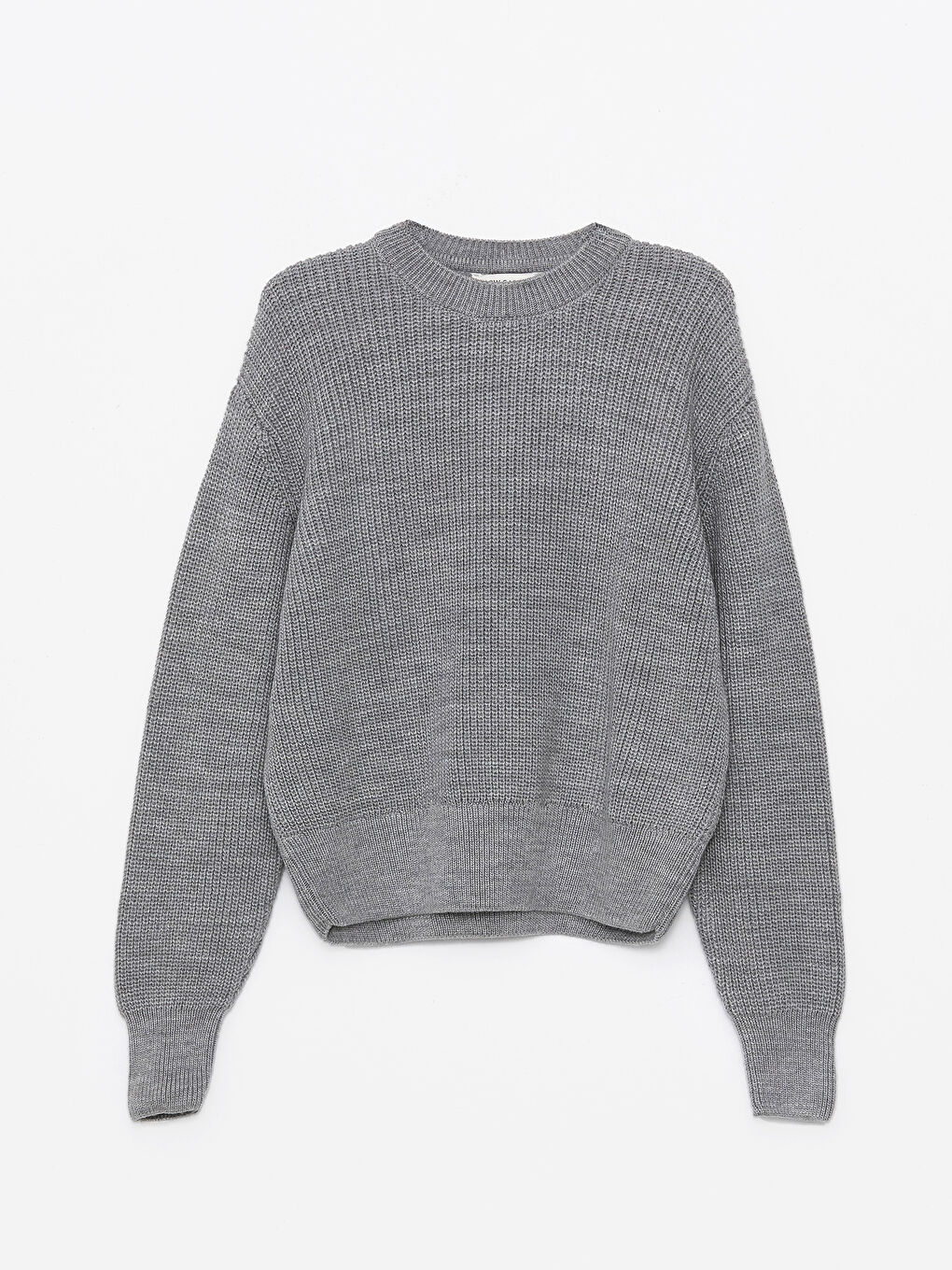 Crew Neck Plain Long Sleeve Women's Knitwear Sweater-6