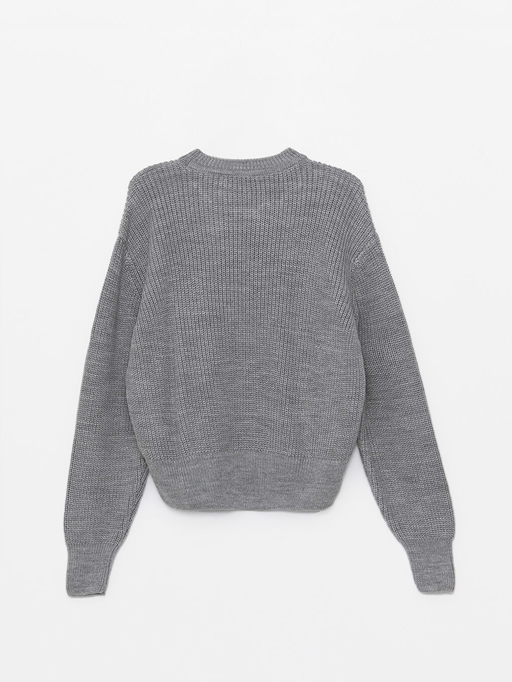 Crew Neck Plain Long Sleeve Women's Knitwear Sweater-7