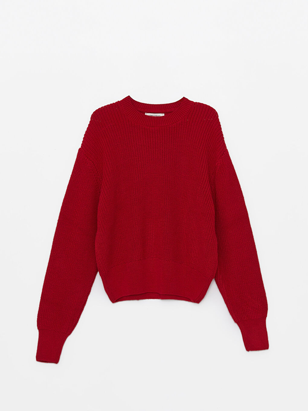 Crew Neck Plain Long Sleeve Women's Knitwear Sweater-4