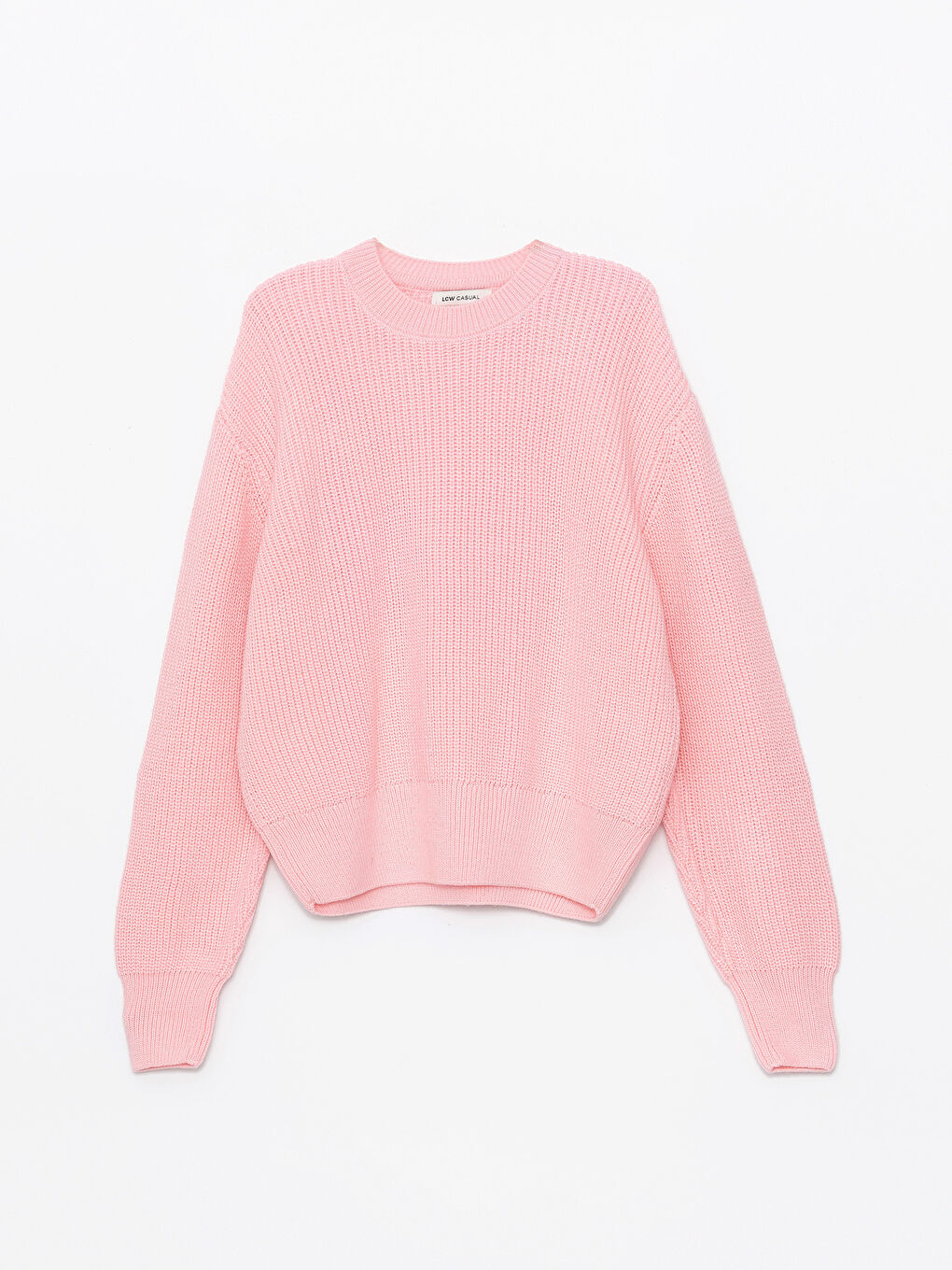 Crew Neck Plain Long Sleeve Women's Knitwear Sweater-6