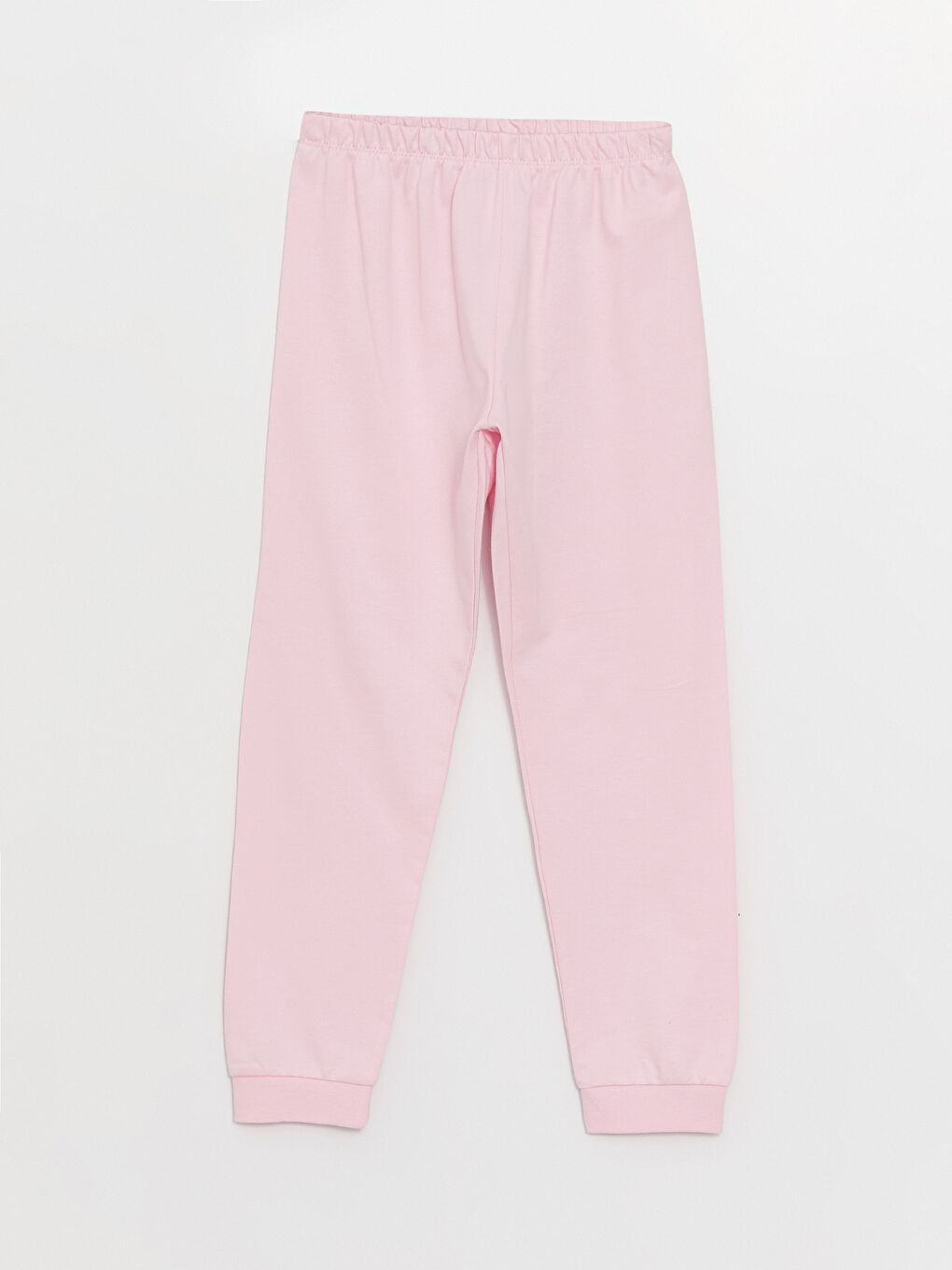 LCW Kids Pembe Bisiklet Yaka Baskılı Uzun Kollu Kız Çocuk Pijama Takımı - 4