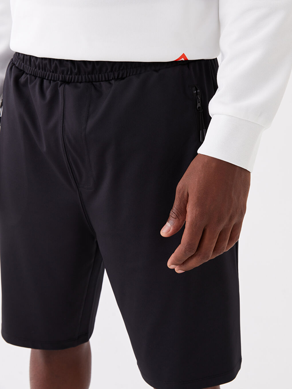 Siyah Slim Fit Erkek Bermuda Şort-1