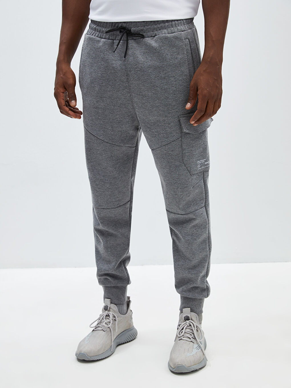 Xside Active Gri Melanj Slim Fit Erkek Jogger Eşofman Altı - 2