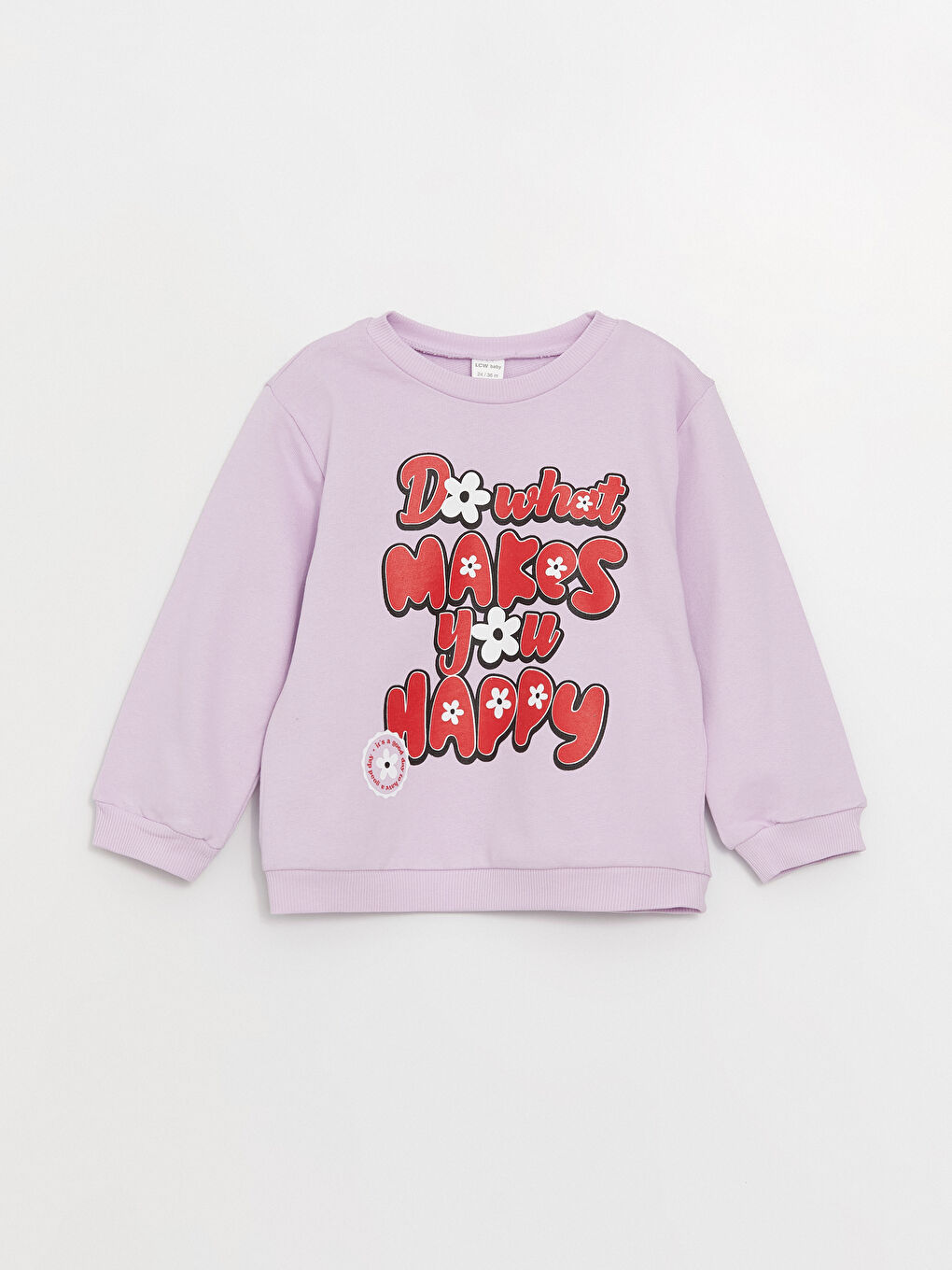 LCW baby Lila Çizgili Bisiklet Yaka Baskılı Kız Bebek Sweatshirt 3'lü - 4