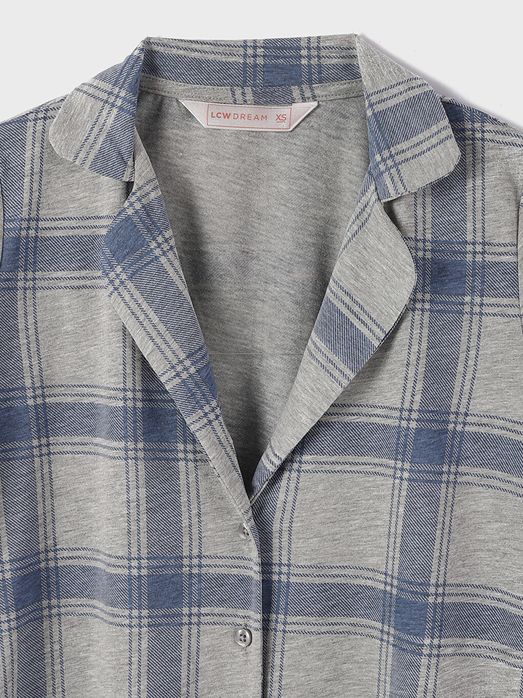 Collared Neck Plaid Women's Pyjama Set-3