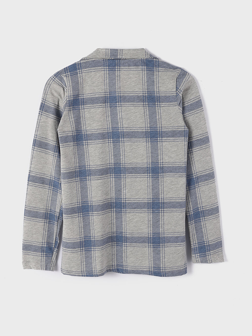 Collared Neck Plaid Women's Pyjama Set-2