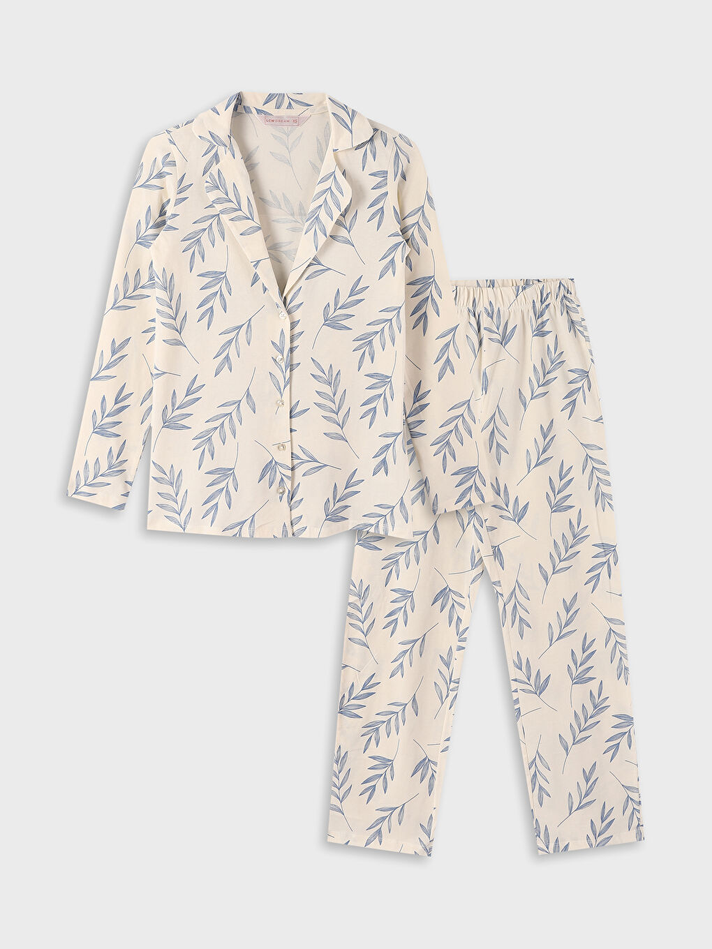 Shirt Collar Patterned Women's Pyjama Set