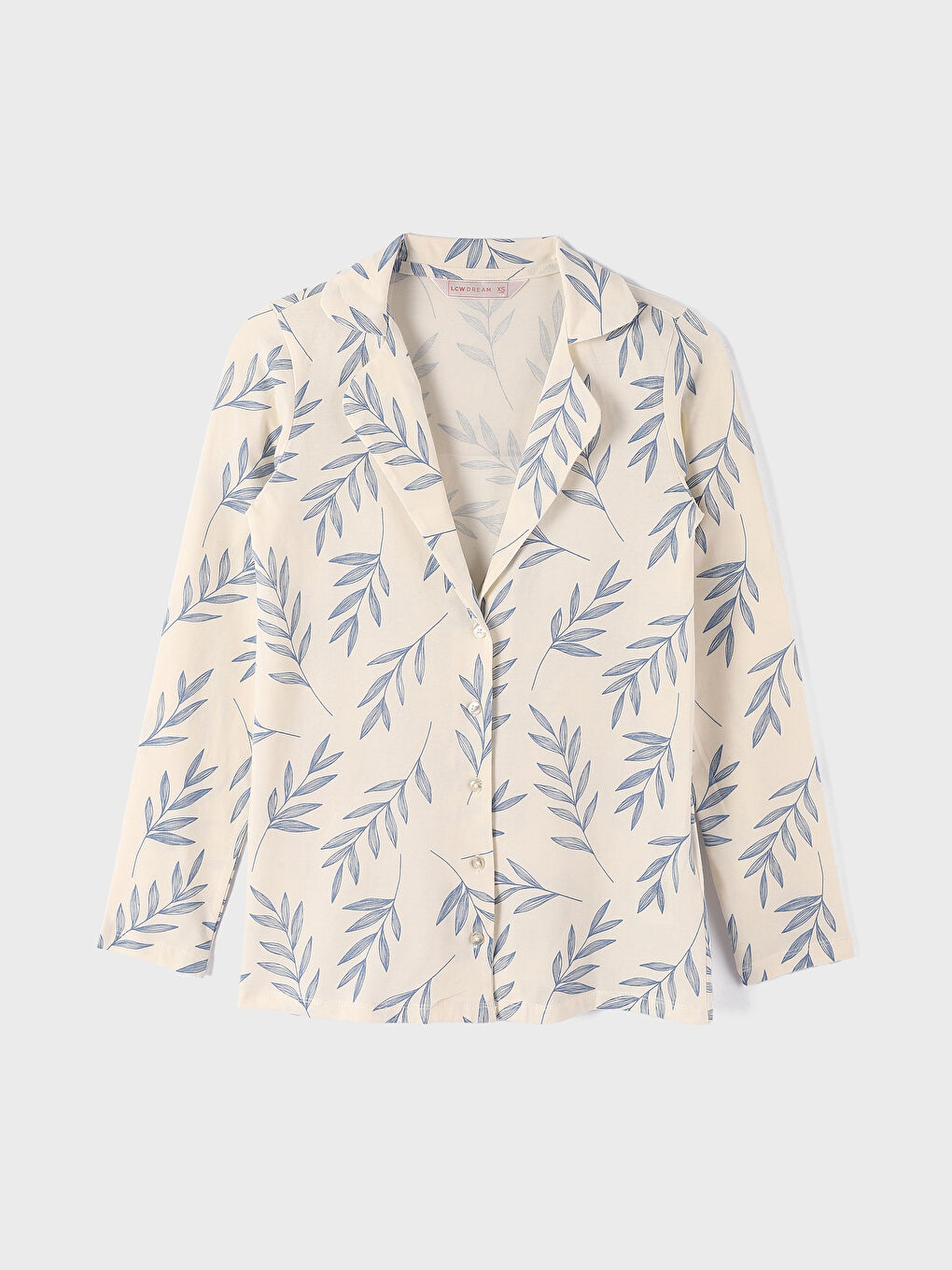 Shirt Collar Patterned Women's Pyjama Set-1