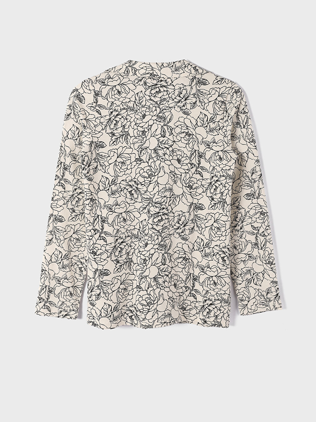 طقم بيجامة بياقة القميص منقوش للسيدات-2