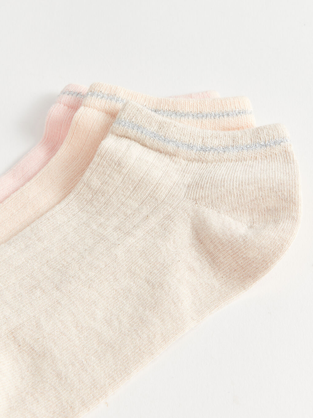 Bej Desenli Kadın Patik Çorap 3'lü-2