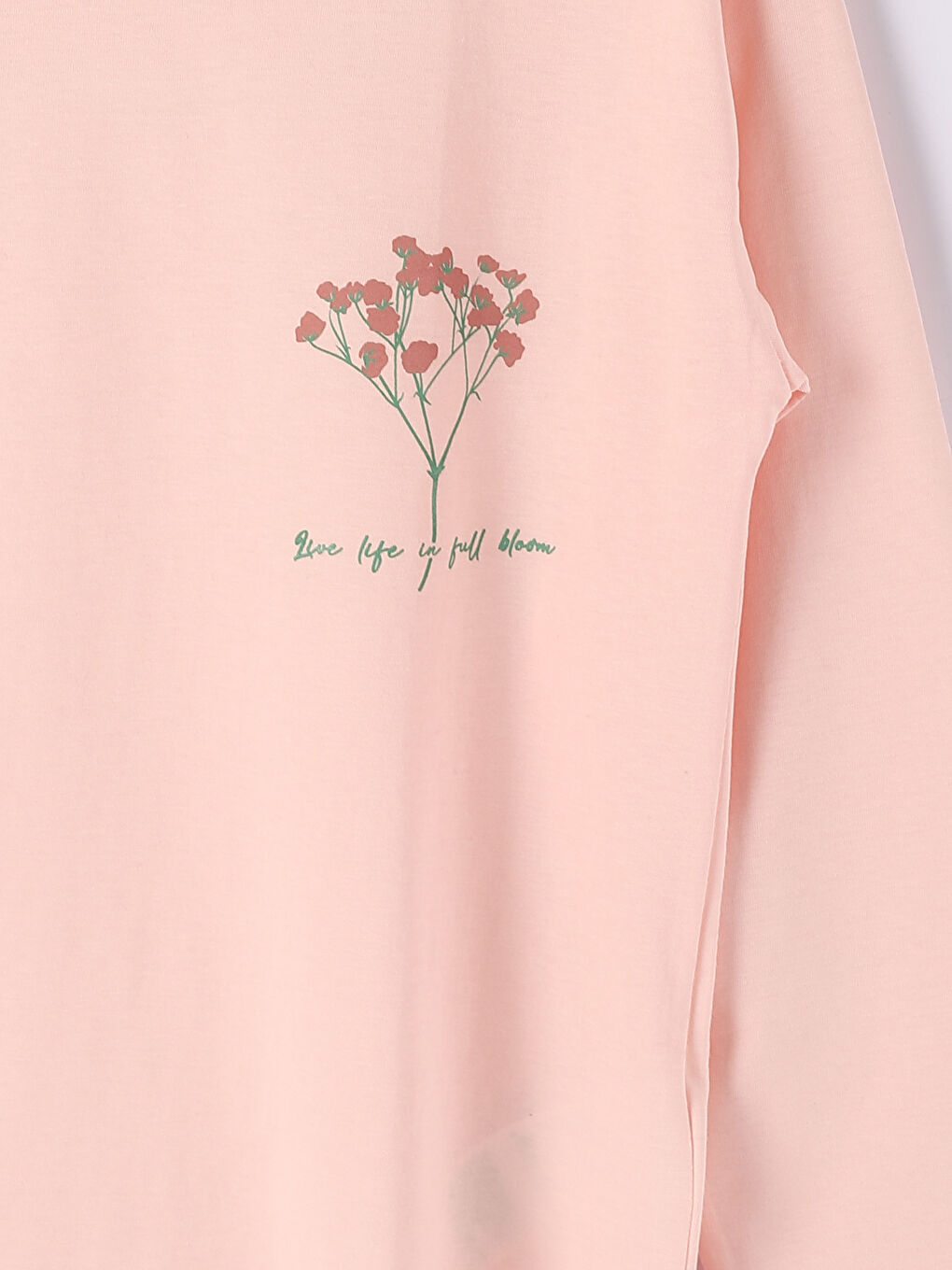 طقم بيجامة كم طويل مطبوع بياقة دائرية للسيدات-3