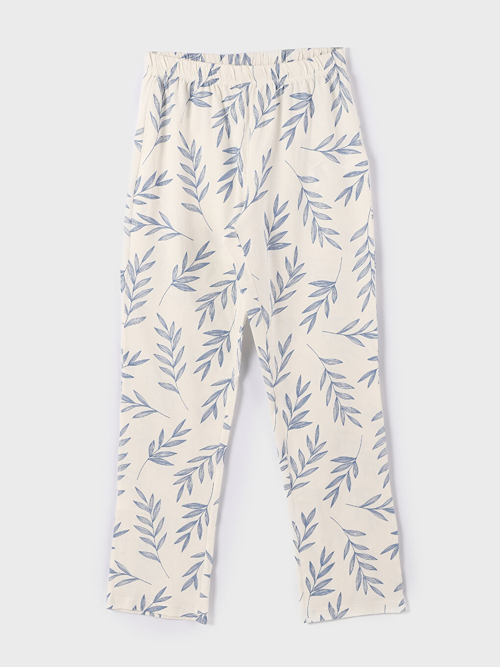 طقم بيجامة كم طويل مطبوع بياقة دائرية للسيدات-5