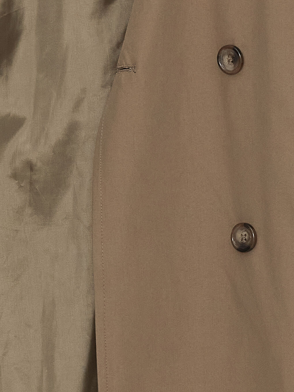 Haki Ceket Yaka Düz Uzun Kollu Kadın Trençkot-6