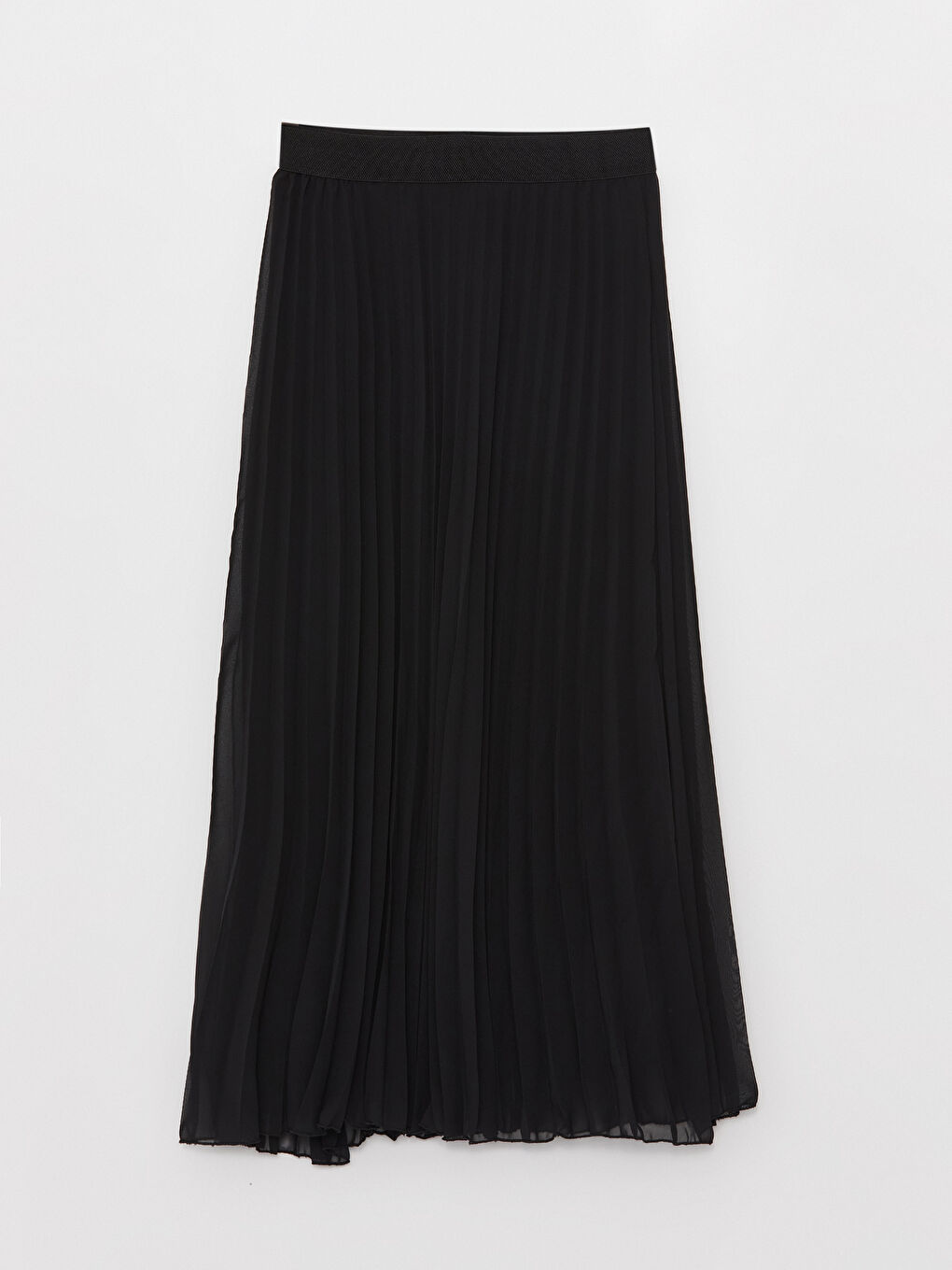 Siyah Beli Lastikli Rahat Kalıp Kadın Etek-4