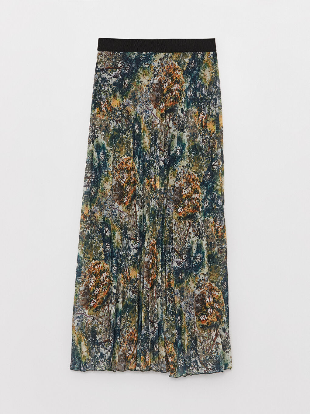 Karışık Beli Lastikli Rahat Kalıp Desenli Kadın Etek-6