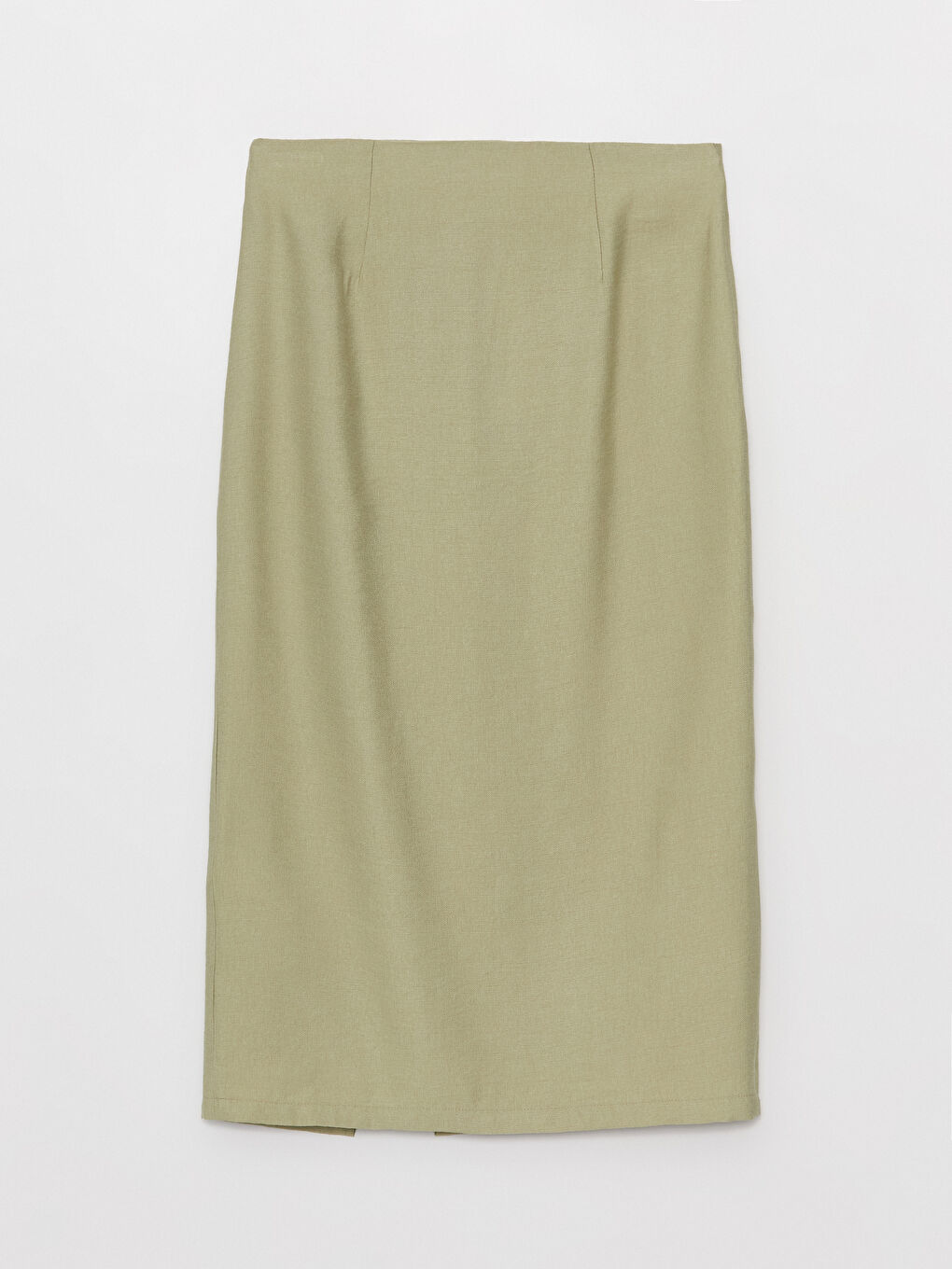 Haki Kadın Rahat Kalıp Düz Etek-5