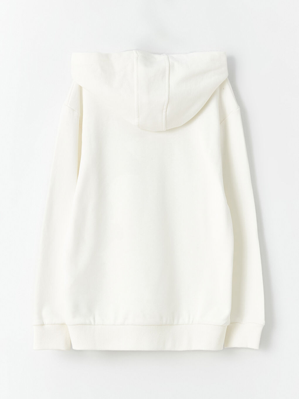 Beyaz Baskılı Uzun Kollu Erkek Çocuk Hoodie-3