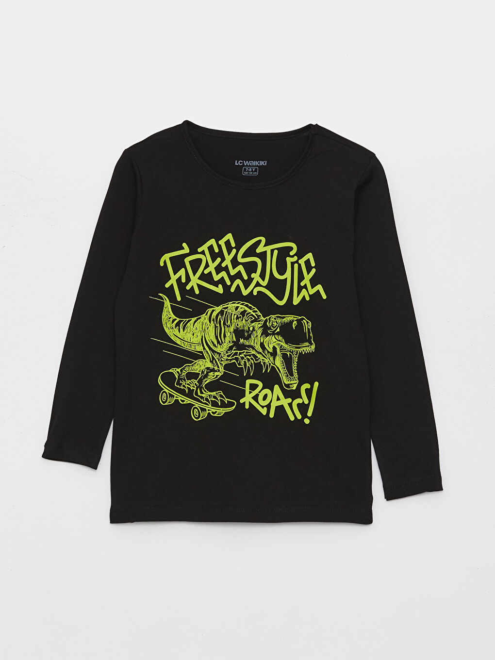 Siyah Bisiklet Yaka Baskılı Uzun Kollu Erkek Çocuk Pijama Takımı-4