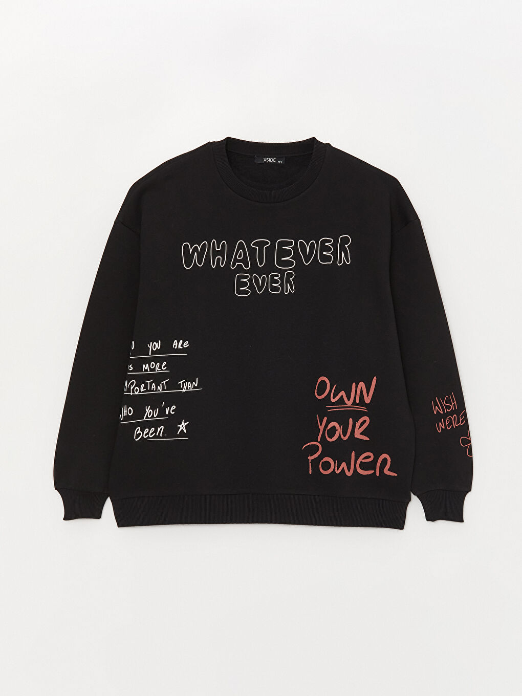 Crew Neck Printed Oversize Women's Thick Sweatshirt-5