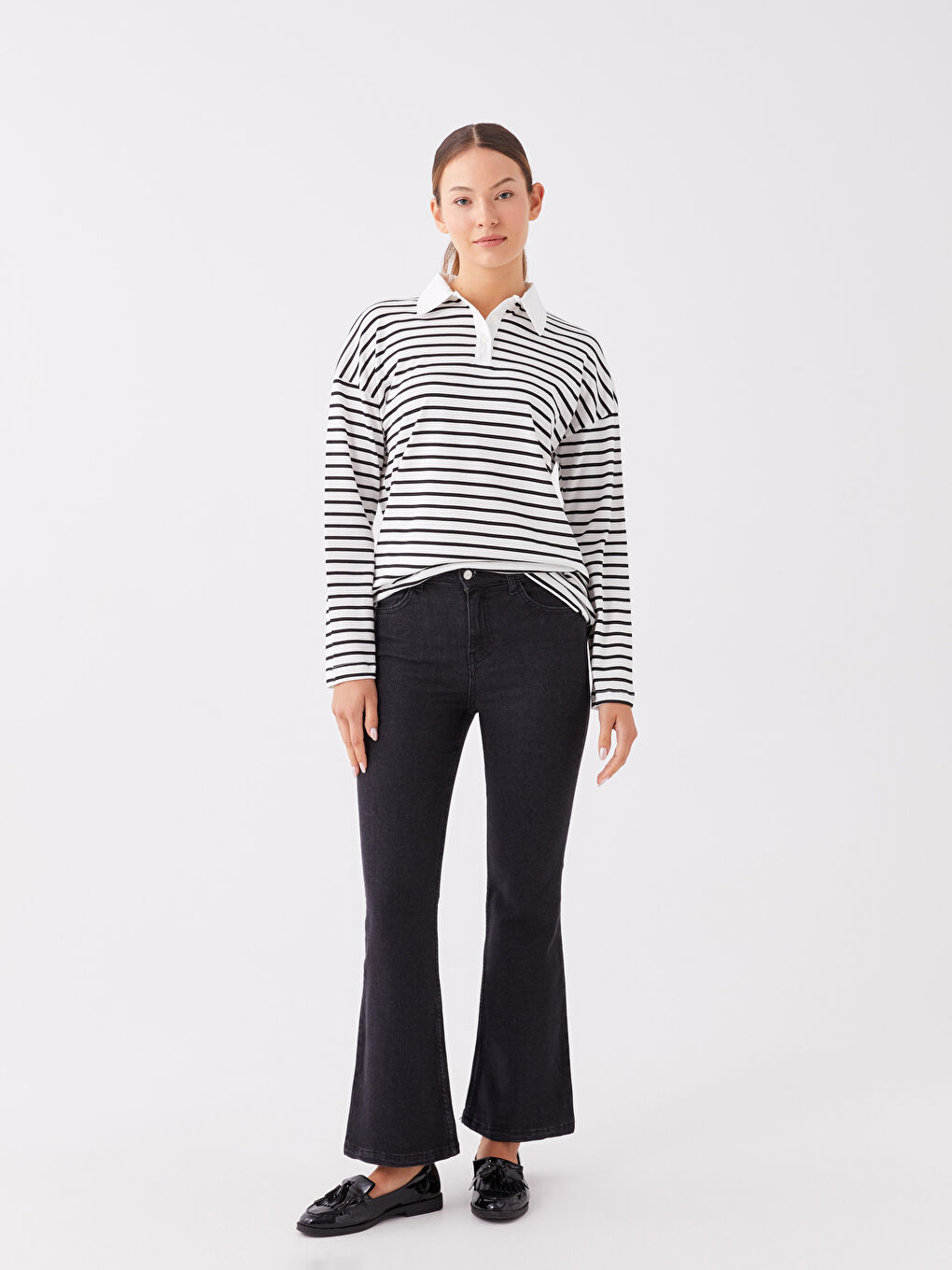 Siyah Mars Flare Kadın Jean Pantolon