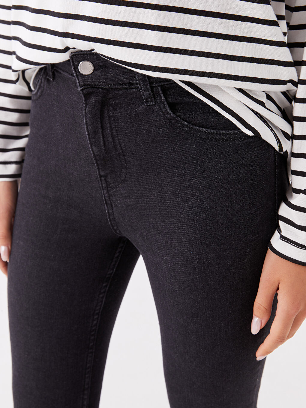 Siyah Mars Flare Kadın Jean Pantolon-1