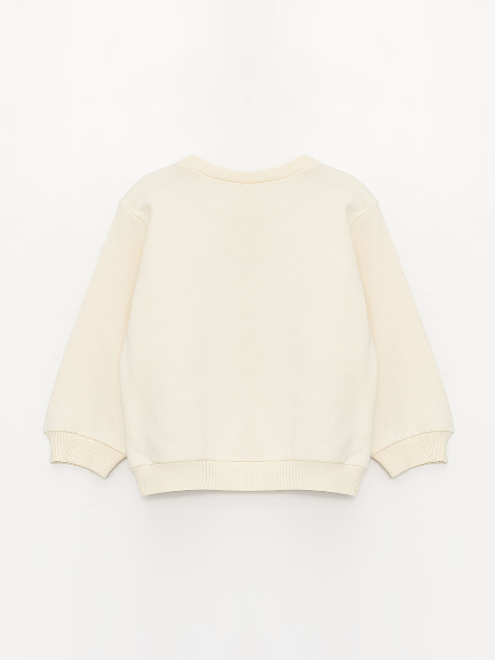 Ekru Bisiklet Yaka Baskılı Kız Bebek Sweatshirt 3'lü-4