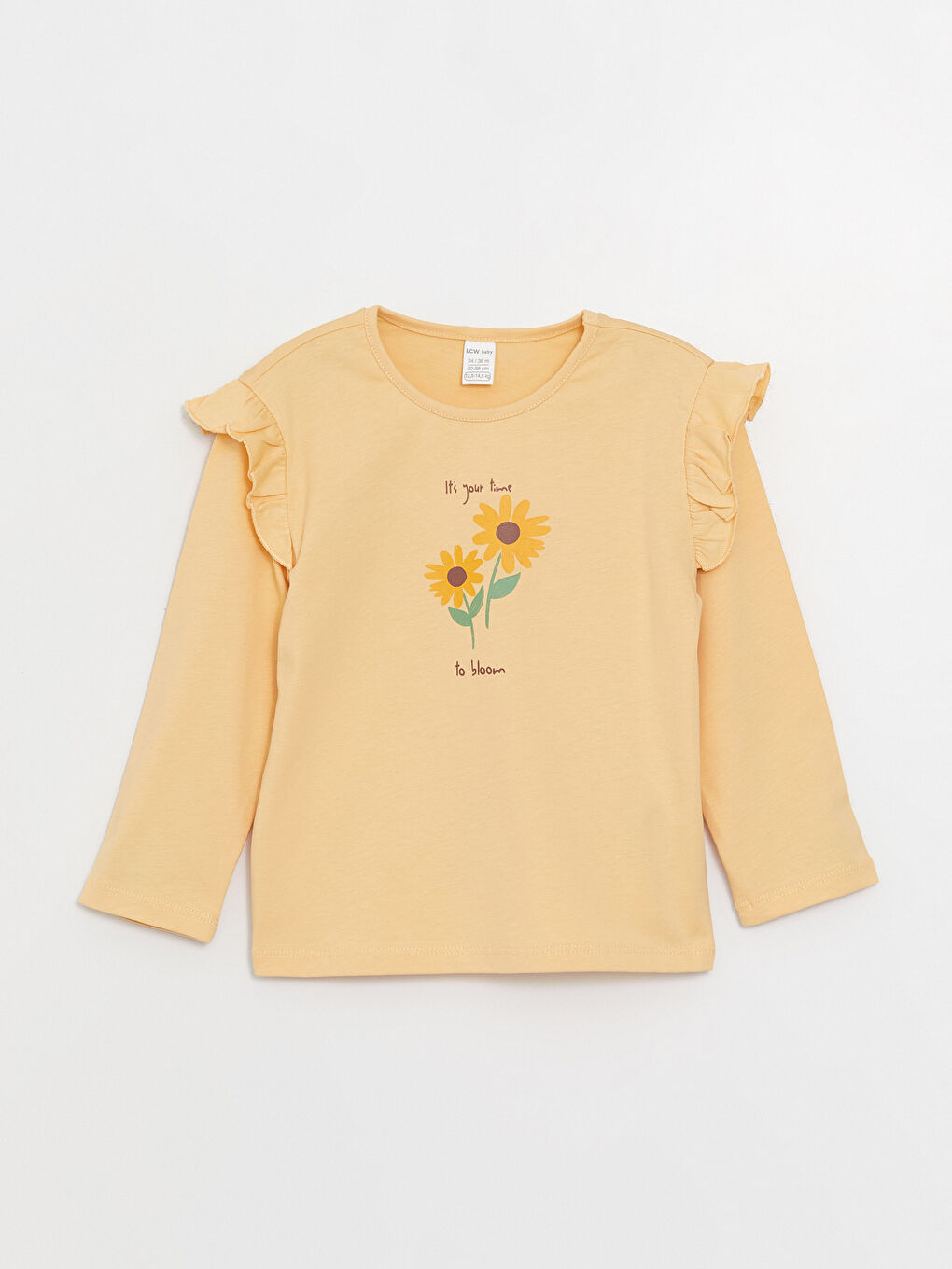 Crew Neck Long Sleeve Printed Baby Girl T-Shirt, Pack of 3-1