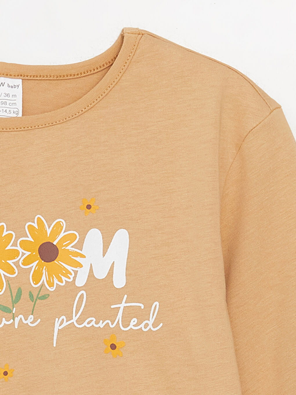 Crew Neck Long Sleeve Printed Baby Girl T-Shirt, Pack of 3-5