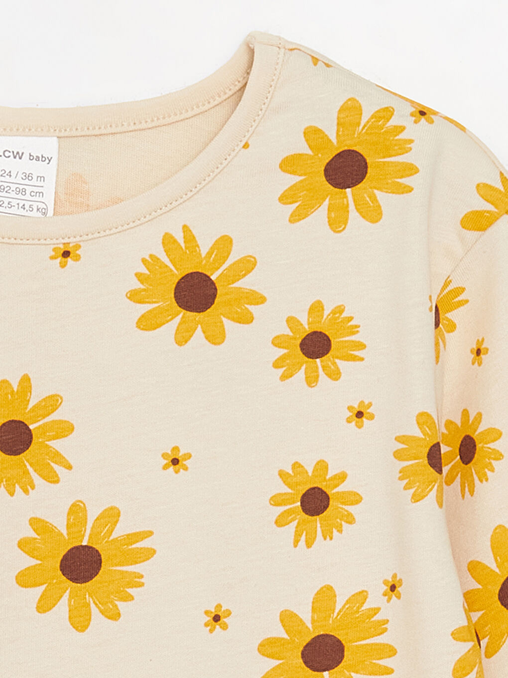 Crew Neck Long Sleeve Printed Baby Girl T-Shirt, Pack of 3-8