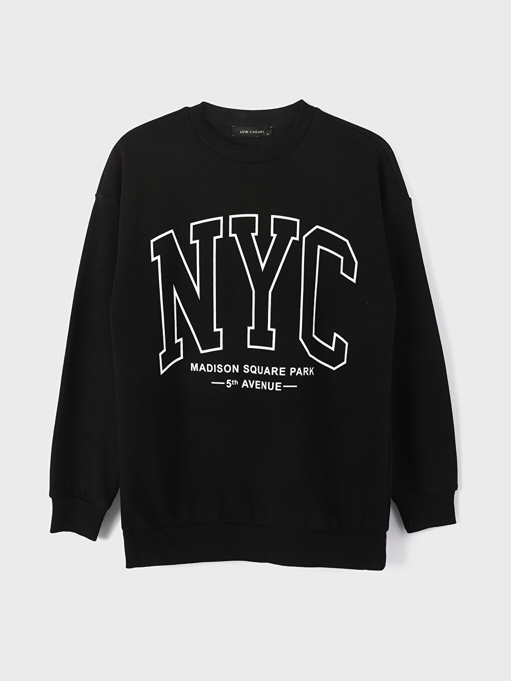 Crew Neck Printed Oversize Women's Thick Sweatshirt